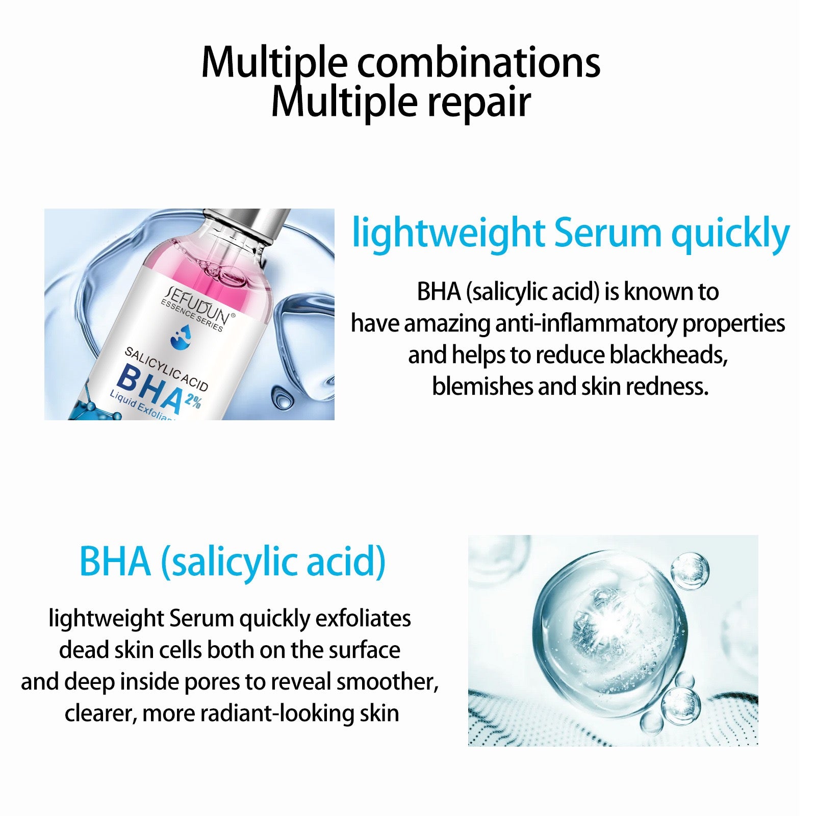 2% Salicylic Acid Liquid Exfoliant: Targets Acne, Clogged Pores, and Blackheads with Fast Anti-Inflammatory Action.